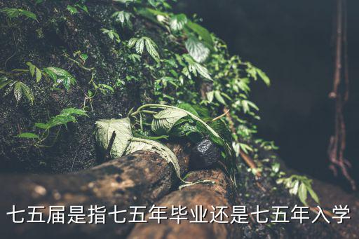 七五屆是指七五年畢業還是七五年入學