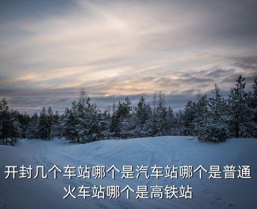 開封幾個車站哪個是汽車站哪個是普通火車站哪個是高鐵站