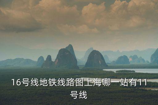 16號線地鐵線路圖上海哪一站有11號線