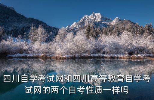 四川自學考試網和四川高等教育自學考試網的兩個自考性質一樣嗎