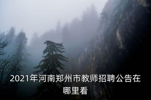 2021年河南鄭州市教師招聘公告在哪里看
