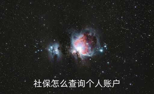 社保怎么查詢個人賬戶