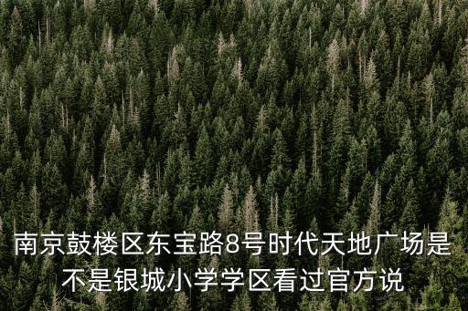 南京鼓樓區東寶路8號時代天地廣場是不是銀城小學學區看過官方說