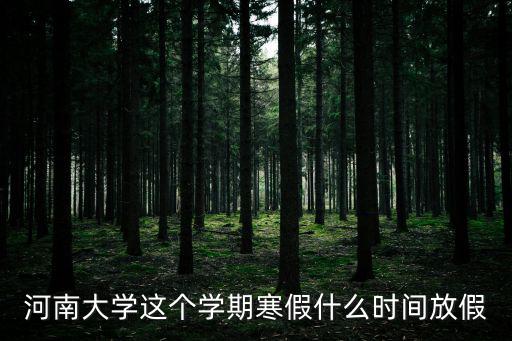 河南大學(xué)這個(gè)學(xué)期寒假什么時(shí)間放假
