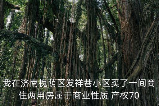 我在濟(jì)南槐蔭區(qū)發(fā)祥巷小區(qū)買(mǎi)了一間商住兩用房屬于商業(yè)性質(zhì) 產(chǎn)權(quán)70