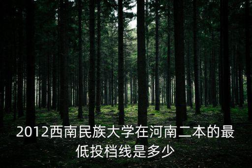 河南二本投檔線，2012西南民族大學在河南二本的最低投檔線是多少