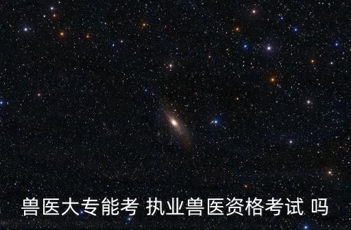 獸醫大專能考 執業獸醫資格考試 嗎