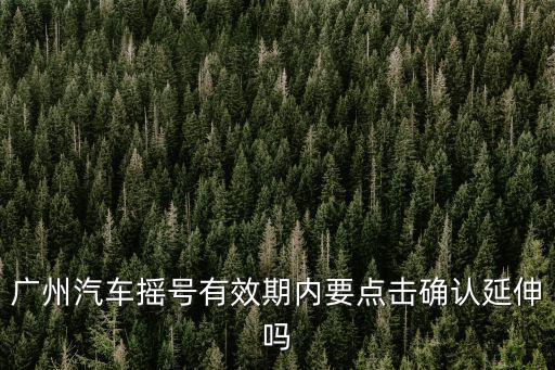 廣州汽車搖號有效期內要點擊確認延伸嗎