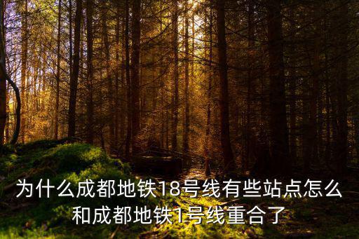 18號線地鐵線路圖，為什么成都地鐵18號線有些站點怎么和成都地鐵1號線重合了