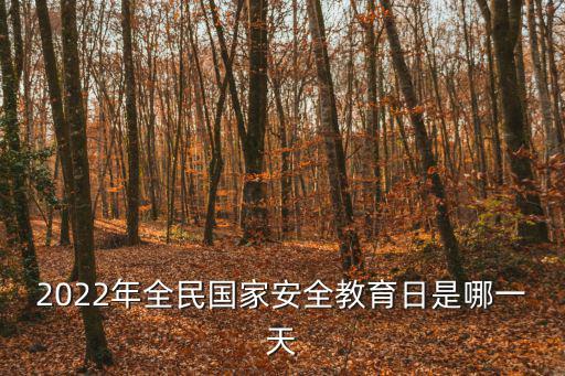 2022年全民國家安全教育日是哪一天