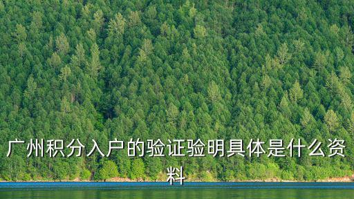廣州積分入戶的驗證驗明具體是什么資料
