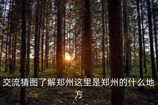 交流猜圖了解鄭州這里是鄭州的什么地方
