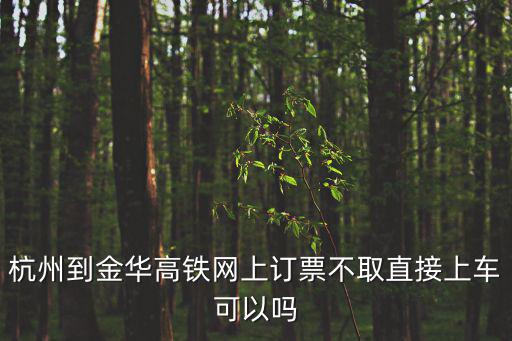杭州到金華高鐵，杭州到金華高鐵網上訂票不取直接上車可以嗎