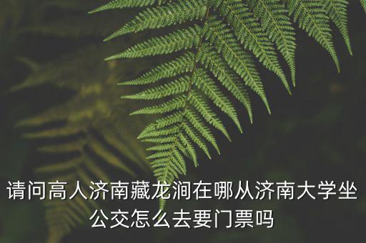藏龍澗，請問高人濟南藏龍澗在哪從濟南大學坐公交怎么去要門票嗎