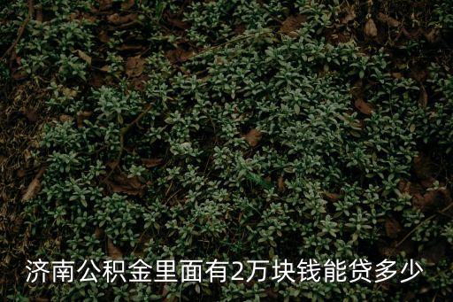 濟南公積金里面有2萬塊錢能貸多少