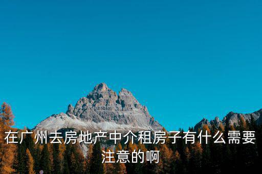 在廣州去房地產中介租房子有什么需要注意的啊
