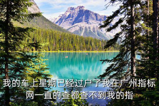 我的車上星期已經過戶了我在廣州指標網一直的查都查不到我的指