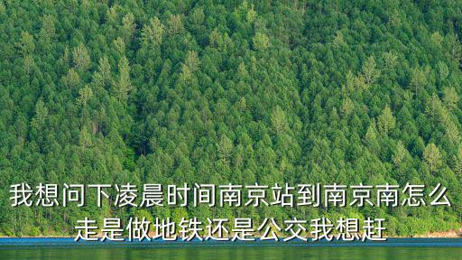 我想問下凌晨時間南京站到南京南怎么走是做地鐵還是公交我想趕