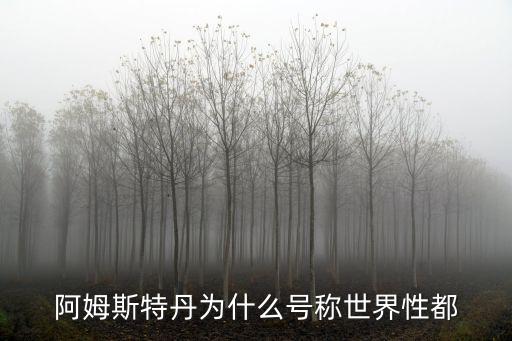 阿姆斯特丹為什么號稱世界性都