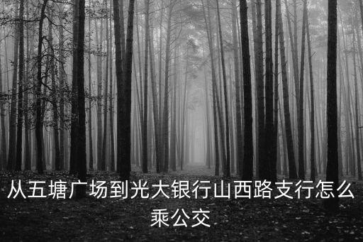 從五塘廣場到光大銀行山西路支行怎么乘公交