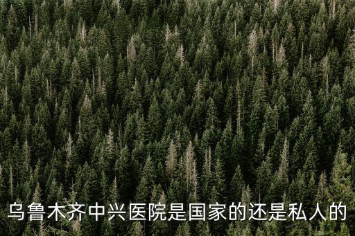 烏魯木齊中興醫院是國家的還是私人的