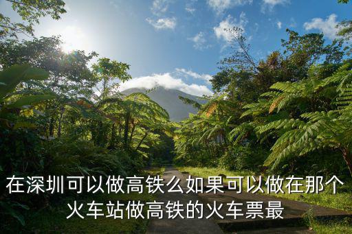 在深圳可以做高鐵么如果可以做在那個火車站做高鐵的火車票最