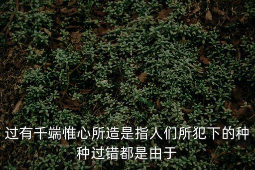 過有千端惟心所造是指人們所犯下的種種過錯都是由于