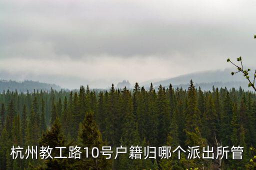 杭州教工路10號戶籍歸哪個派出所管