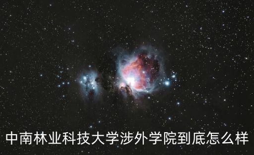 中南林業(yè)科技大學(xué)涉外學(xué)院到底怎么樣