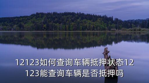 12123如何查詢車輛抵押狀態12123能查詢車輛是否抵押嗎