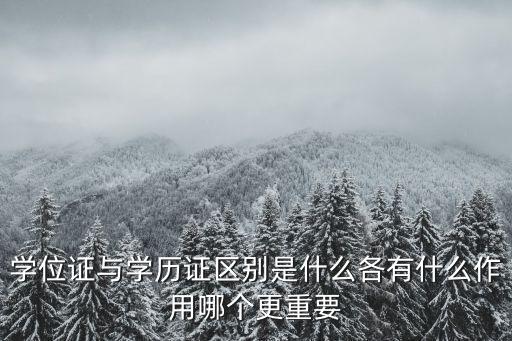 學(xué)位證與學(xué)歷證區(qū)別是什么各有什么作用哪個(gè)更重要