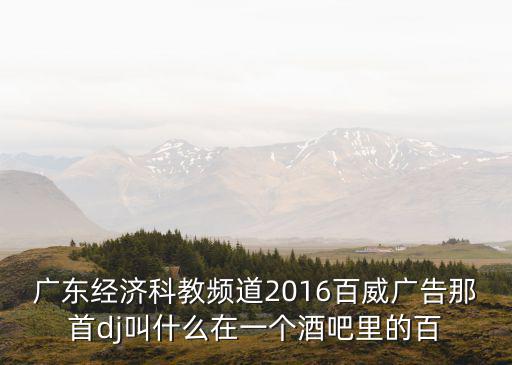 廣東經濟科教頻道2016百威廣告那首dj叫什么在一個酒吧里的百