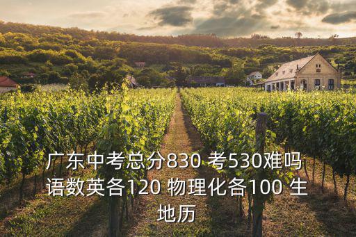 廣東中考總分830 考530難嗎 語數英各120 物理化各100 生地歷