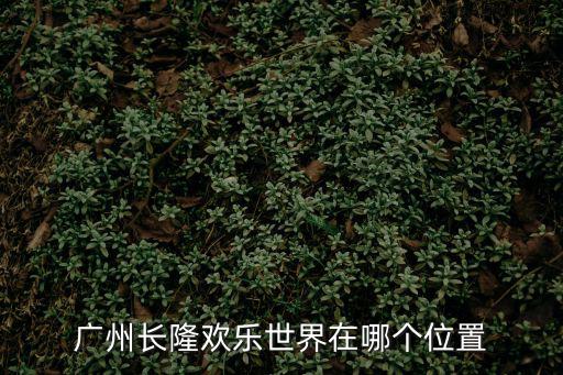 廣州長隆歡樂世界在哪個位置