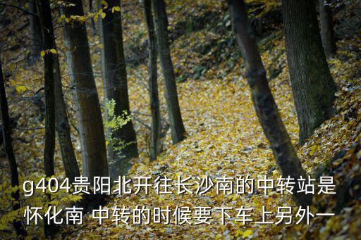 g404貴陽北開往長沙南的中轉站是懷化南 中轉的時候要下車上另外一