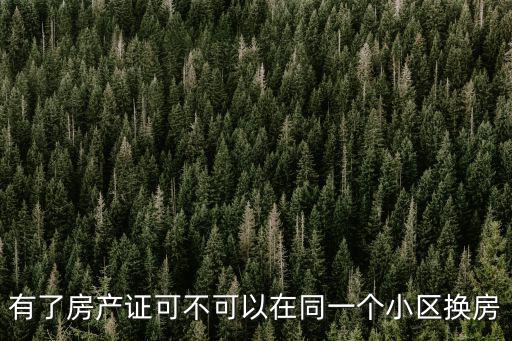 有了房產(chǎn)證可不可以在同一個小區(qū)換房