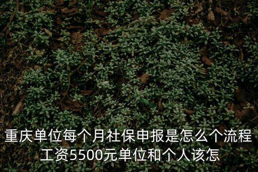 重慶單位每個月社保申報是怎么個流程 工資5500元單位和個人該怎