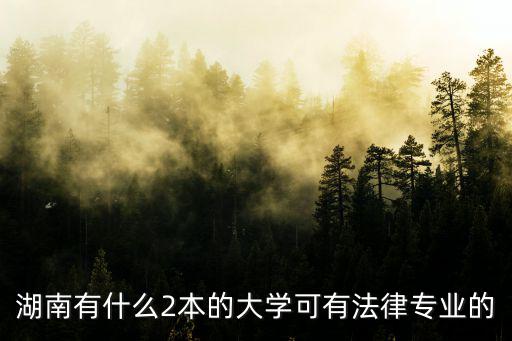 湖南有什么2本的大學可有法律專業的