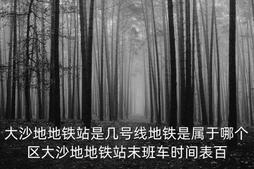 大沙地地鐵站是幾號線地鐵是屬于哪個區大沙地地鐵站末班車時間表百