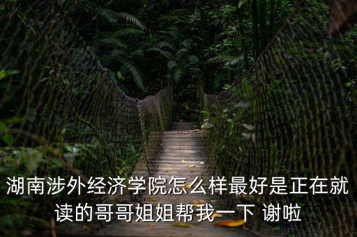 湖南涉外經(jīng)濟(jì)學(xué)院怎么樣最好是正在就讀的哥哥姐姐幫我一下 謝啦