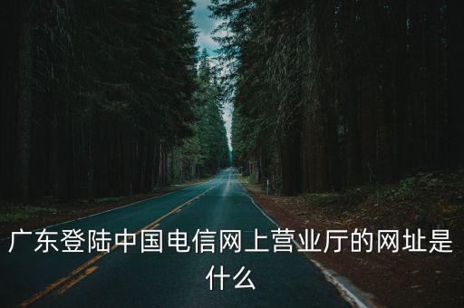 廣東電信營業廳，廣東登陸中國電信網上營業廳的網址是什么