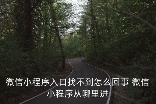 微信小程序入口找不到怎么回事 微信小程序從哪里進