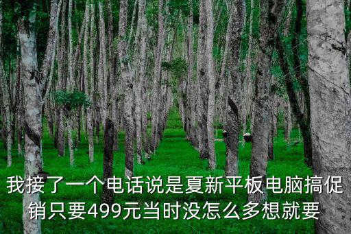 我接了一個(gè)電話說是夏新平板電腦搞促銷只要499元當(dāng)時(shí)沒怎么多想就要