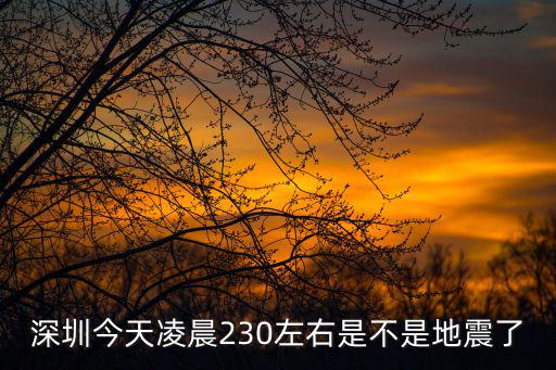 深圳今天凌晨230左右是不是地震了