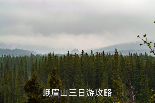 峨眉山三日游，峨眉山三日游攻略