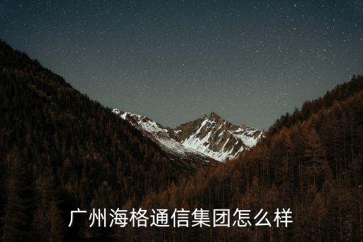 廣州海格通信集團怎么樣