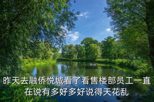 昨天去融僑悅城看了看售樓部員工一直在說有多好多好說得天花亂