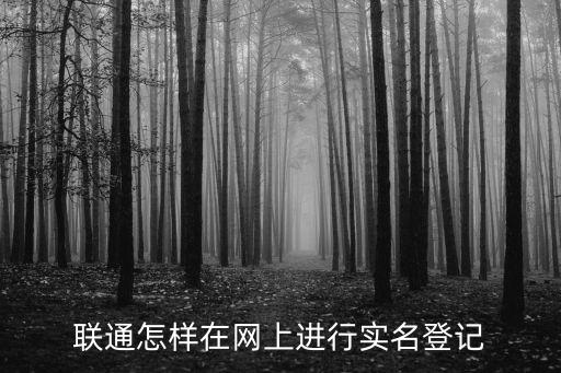 聯通怎樣在網上進行實名登記