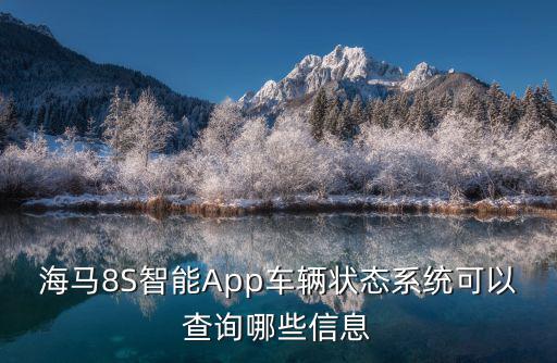 海馬8S智能App車輛狀態系統可以查詢哪些信息