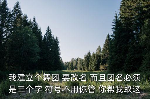 我建立個舞團 要改名 而且團名必須是三個字 符號不用你管 你幫我取這